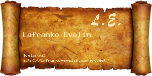 Lafranko Evelin névjegykártya